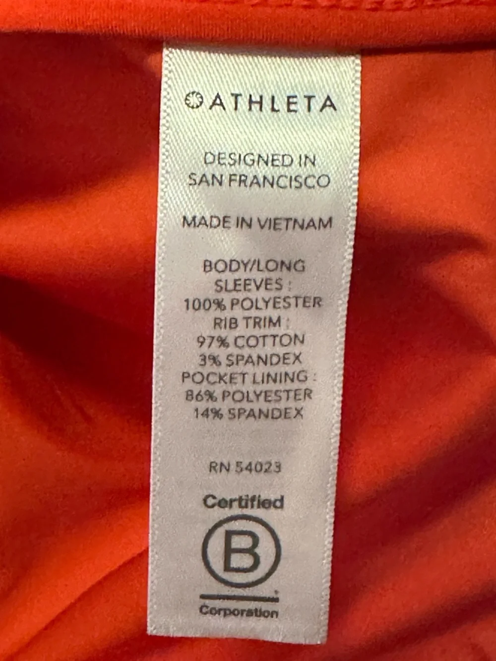 ATHLETA Zion Microfleece Full Zip Athletic Baseball Jacket Red/Orange